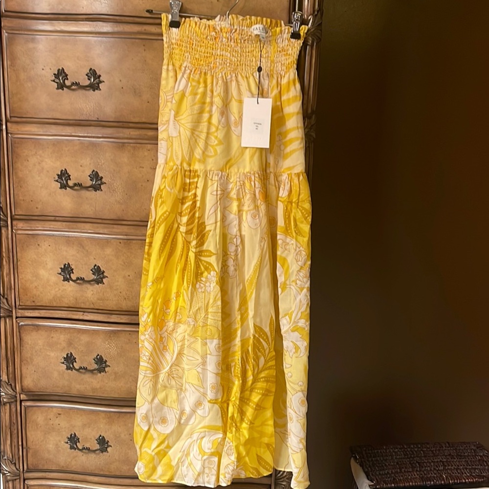 Hale Bob Yellow Floral Midi Skirt